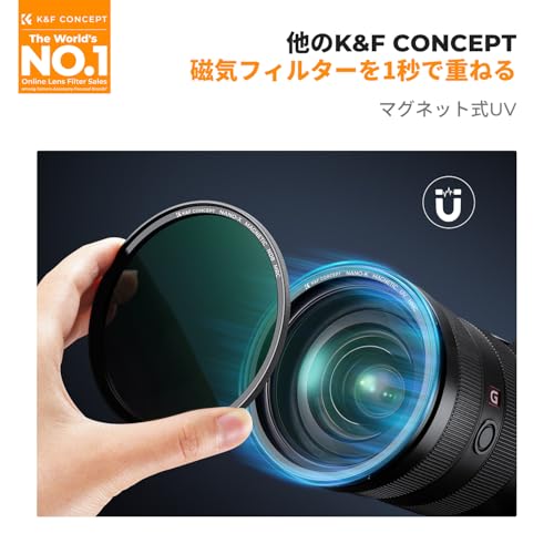 K&F CONCEPT 55mm マグネットMCUVフィルター レンズ保護フィルター 磁気吸着 装着便利 紫外線吸収 レンズ保護用 18層コーティング 1枚クリーニングクロス付属（NANO-Kシリーズ）